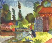 Tunislandschaft mit sitzendem Araber August Macke